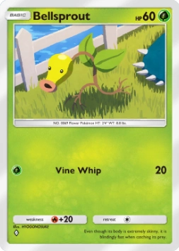 Bellsprout from Genetic Apex in Pokémon TCG pocket (preview)