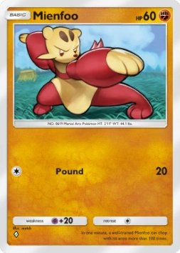 Mienfoo A1 Genetic Apex from Pokemon TCG Pocket (preview)