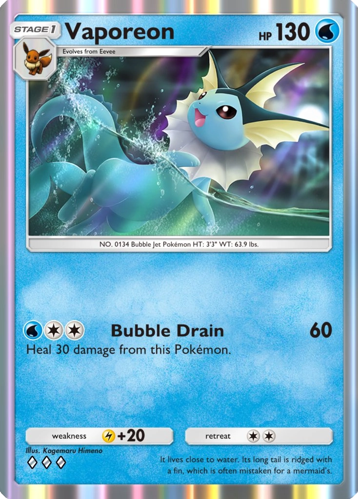 Vaporeon A1 Genetic Apex from Pokemon TCG Pocket