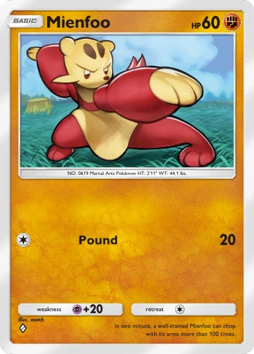 Mienfoo A1-160 Genetic Apex from Pokemon TCG Pocket