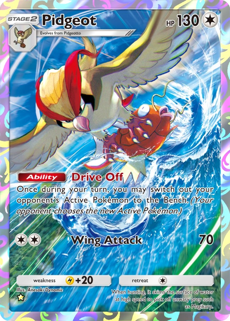 Full art Pidgeot A1 Genetic Apex from Pokemon TCG Pocket