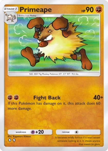 Primeape A1 Genetic Apex from Pokemon TCG Pocket (preview)