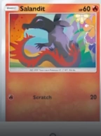 Salandit A1 Genetic Apex from Pokémon TCG Pocket (preview)