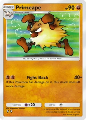 Primeape A1-142 Genetic Apex from Pokemon TCG Pocket