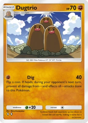 Dugtrio A1-140 Genetic Apex from Pokemon TCG Pocket