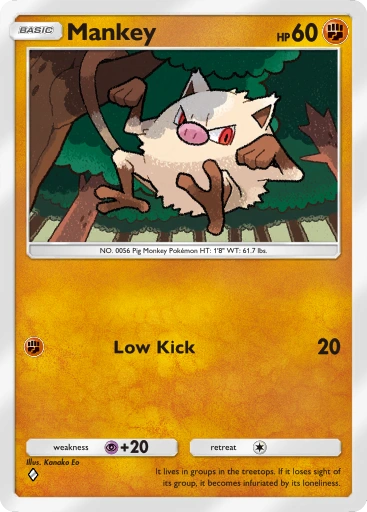 Mankey A1-141 Genetic Apex from Pokemon TCG Pocket